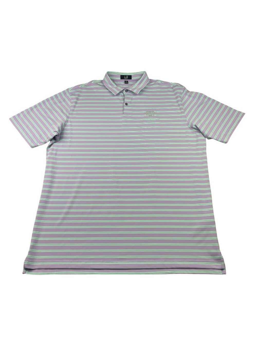 Trump National x Dunhill Men’s Performance Polo Shirt Purple/Green Stripe • XL